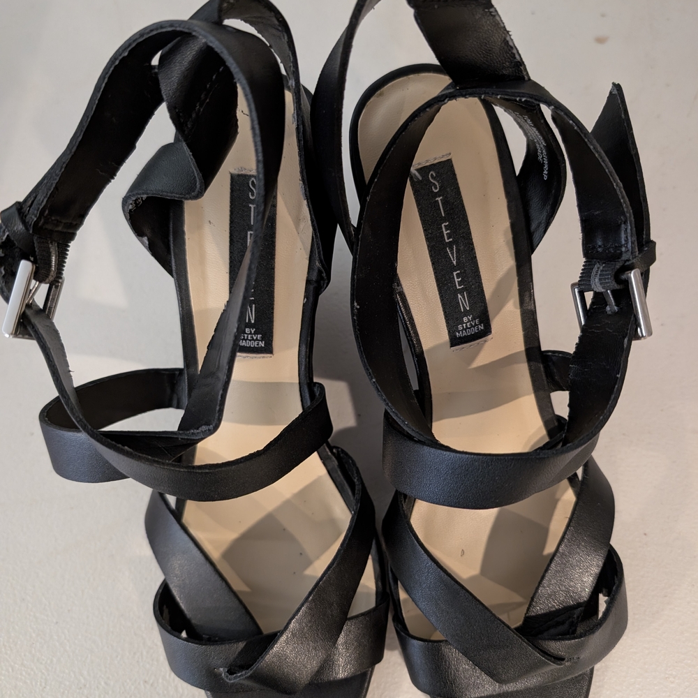Steven By Steve Madden Black Strappy Sandals